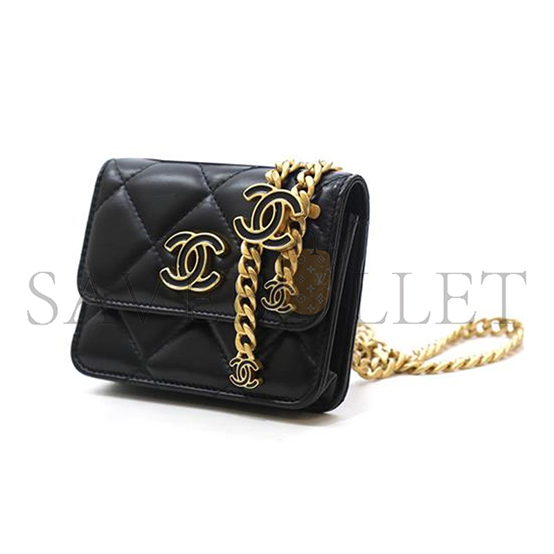 Ch**el cc mini chain flap crossbody waist bag ap2637 (12.5*9*3cm)